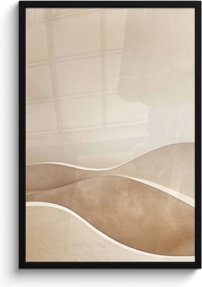 Poster in lijst - Fotolijst 60x90 cm - Posters - Beige - Natuur - Abstract - Modern - Posterlijst zwart - Decoratie - Wanddecoratie woonkamer - Muurdecoratie slaapkamer