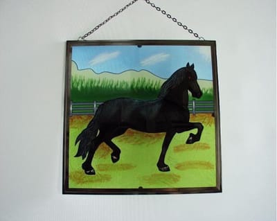 Raamdecoratie paard lopend - Raamdecoraties van glas, Wand- en Raamdecoratie
