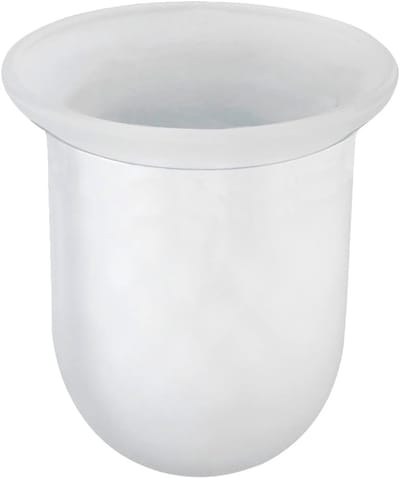 Famanu – Glazen toiletborstelhouder, geschikt voor toiletborstels tot Ø 11 cm, wit