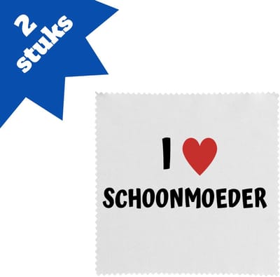 Akyol - i love schoonmoeder brillendoekjes - Schoonmoeder - de liefste schoonmoeder - moeder cadeautjes - moederdag - verjaardag - geschenk - kado - 17,8 bij 17,8 cm - 2 stuks
