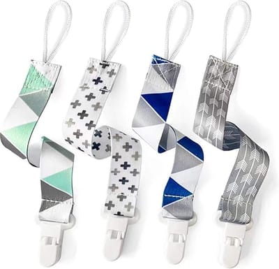 4 stuks fopspeenkettingclips voor baby's, lichte fopspeenketting voor pasgeborenen, meisjes en jongens
