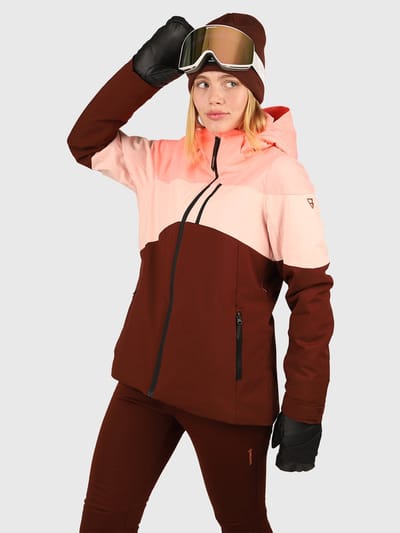 Brunotti Fastonia Dames Wintersport Ski Jas - Rood, Bruin - M