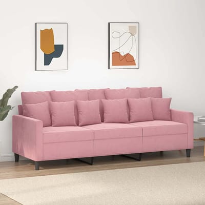 vidaXL - Driezitsbank - 180 - cm - fluweel - roze