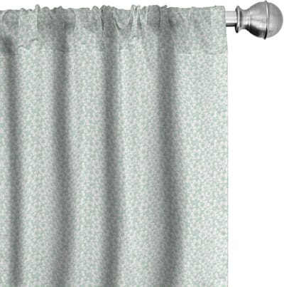 ABAKUHAUS Luau Voorhangen – 2x75x225 cm – Mint/Wit – Microfaser