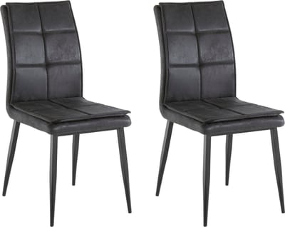 Lima-Stoel - 2 Pack - Antraciet Microvezel