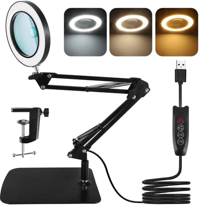 ACEP 2-IN-1 vergrootglas met licht en beugel - Vergrootglas - Vergrootglas met verlichting - Loep - Vergrootglas op standaard