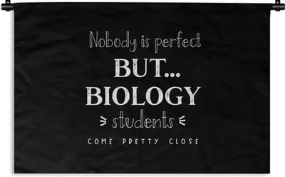Wandkleed - Wanddoek - Studenten - Biologie - Bèta - Onderwijs - 180x120 cm - Wandtapijt