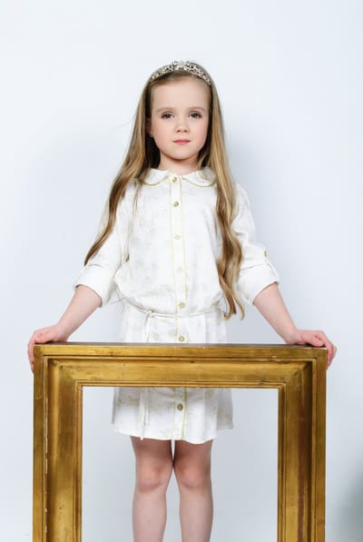 Rumbl Royal - Hemdjurk - Offwhite/goud - Tijgers - Maat 104
