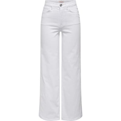 Only witte dames jeans   High waist   Madison   Rinsewash wassing   Wide leg fit   5-Pocket zakken   Knoop- en ritssluiting   Duurzaam   High waist