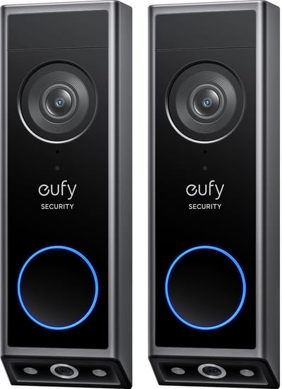 eufy Security E340 Video Deurbel 2-PACK – Video Doorbell - Dual-Cam technologie, 2K Full HD-resolutie, kleur nachtzicht, AI-pakketdetectie, geen maandelijkse kosten, draadloze installatie, compatibel met Alexa en Google Assistant