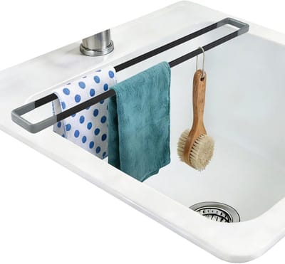 Multifunctionele Organiser voor de Keukensink, 43 cm, Ruimtebesparend en Warmtebestendig, Ideaal voor Sponsen, Doeken en Borstels