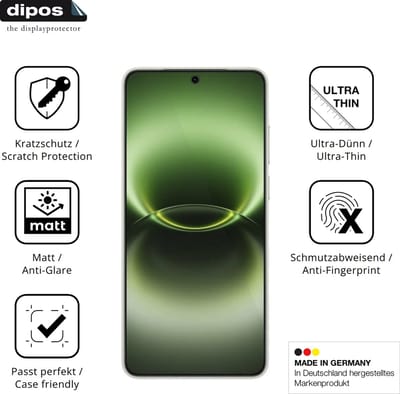 dipos – 4x Matte Beschermfolie geschikt voor Vivo X300 Ultra | Krasbestendige & antireflecterende Screenprotector Ultra-Thin