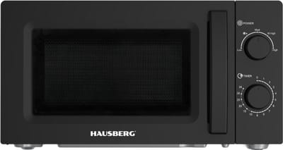 Hausberg HB-8008NG Magnetron 700 W Zwart | 20 L Solo-Microwave Met 5 Vermogensstanden & Ontdooifunctie