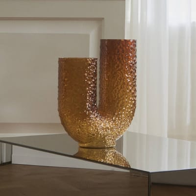 AYTM Vaas Arura, barnsteen, hoogte 40 cm, breedte 34 cm, glas