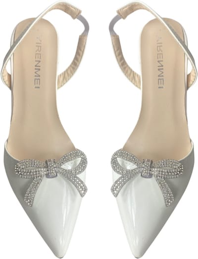Schoen clips strik Strass zilverkleur - Charme Bijoux