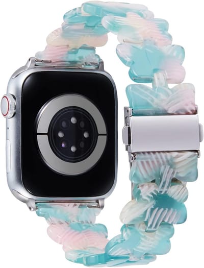 Lichte en stijlvolle vervangende armband voor Apple Watch 38mm tot 49mm, met vlinderklink en duurzame harsmateriaal, geschikt voor alle iWatch series