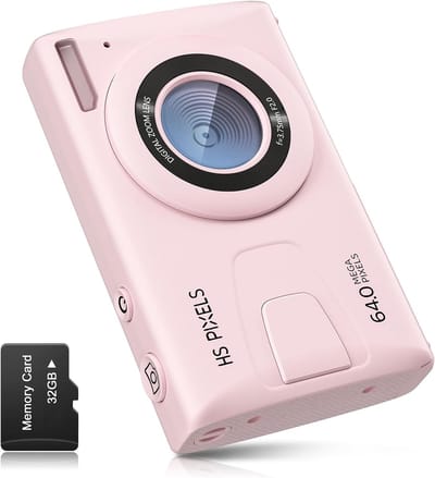 SnelShoppen - Digitale Camera 64MP 1080P FHD met 18x Zoom, 3.0 Inch Scherm, Compact & Draagbaar, Inclusief 32GB TF Kaart, USB Kabel, Voor Tieners, Vol