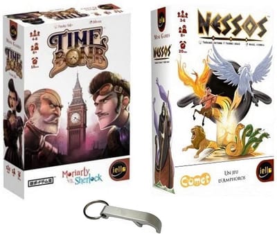 Twee Bordspellen - Kaartspel Uitdaging - Familie Avond - Inclusief Flesopener - 15x22x4 cm