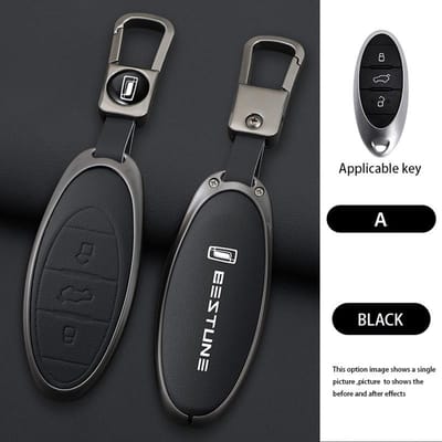 Coque de Protection en Cuir pour Porte-Clés de Voiture, Support, Coquille Pour Faw Bestune T77 T77Pro Nouveau B70 T55 T33 T99 Accessoires Porte-Clés gray