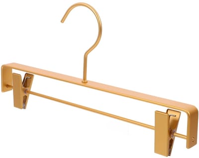 Aluminium kleerhanger met clips, ruimtebesparende broekhanger voor kastorganisatie, metalen broekhouder in goud voor leggings en rokken