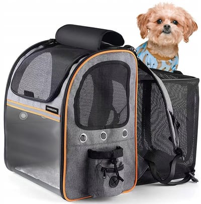 Renew Force Opvouwbare Huisdier-Rugzak 42 × 33 × 29 cm – Grijs geschikt voor luchtvaart • Uitklapbare achterzijde • Max. 8 kg