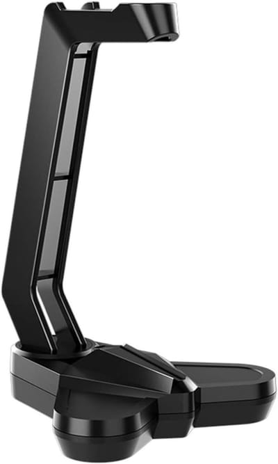 Koptelefoon Stand - Hoofdtelefoonhouder - Bureau Organisatie - Antislip Driehoekige Basis - 14x15x26.5cm - Zwart