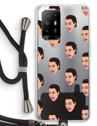 Case Company® - Hoesje met koord geschikt voor Oppo A94 5G hoesje met Koord - Ugly Cry Call - Telefoonhoesje met Zwart Koord - Bescherming aan alle Kanten en Over de Schermrand