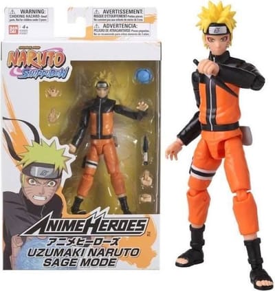 Bandai - Anime Heroes - Naruto Uzumaki Figuur in Kluizenaarmodus (Sage-modus) - Naruto Shippuden - Anime Heroes Manga Actiefiguur 17 cm - Naruto Actiefiguur - Speelgoed Kind 4+ - 36907