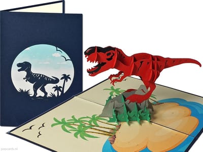 Popcards popupkaarten – Tyrannosaurus Dinosaurus T-Rex Jurassic Verjaardag Felicitatie pop-up kaart 3D wenskaart