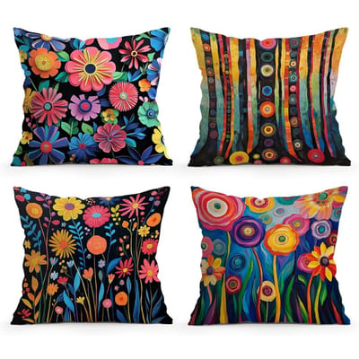 Abstracte Bloemen Kussenhoes Bedrukt Polyester 45X45Cm Sierkussenhoes Decoratieve Bankkussenhoes Huisdecoratie Peach skin 35*35(CM)-1Pcs