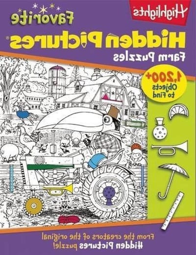 Farm Puzzles - Zoekplaten Boek - Kinder Vermaak - Meer Dan 100 Puzzels - 136 g - Zwart-wit