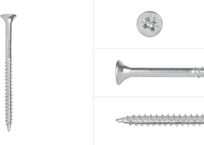 Wovar Spaanplaatschroeven Verzinkt 6 x 70 mm Pozidrive Deeldraad | Doos 100 Stuks