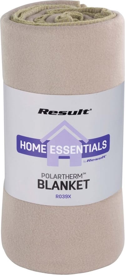 Fleece plaid / bank deken - beige - 140 x 175 cm - luxe/dikke kwaliteit - polyester