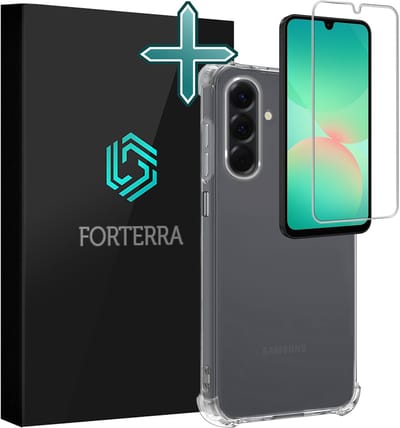 Hoesje Met Screenprotector - Geschikt voor Samsung Galaxy A26 - Sterk & Shockproof - Back Cover - Siliconen Case - Telefoon Hoes - Shock Proof - Transparant