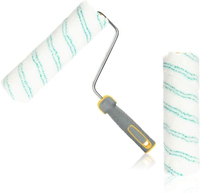 Verfrollerset met Beugel en Vervangende Roller voor Muren en Deuren - 25 cm Medium-Pool Verfroller, 30 cm Beugel, Kunststof Polyamidevezels
