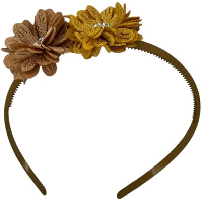 Diadeem blossem - bloemen - flower - glinsterend - steentje - khaki kleur diadeem - kerst - feestdagen - khaki