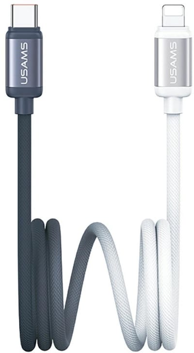 USAMS SJ757 Kabel USB-C naar Lightning PD 30W 1,2m Zwart/Wit