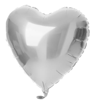 Folieballon Hart - Zilver - 45 cm