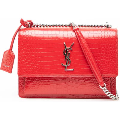 Tweedehands Middelgrote Croco-embossed Monogram Sunset Bag