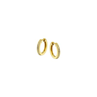 The Jewelry Collection Klapoorringen Diamant 0.12 Ct. - Geelgoud