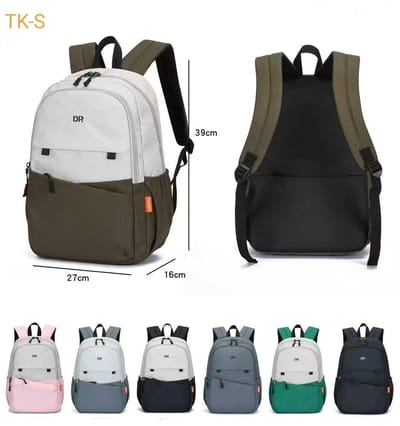 TK-S Rugzak, Lichtgrijs-grijs en Ruim, 17 Liter, 17,3 inch laptop, drankflesvak. (39x27x16cm)