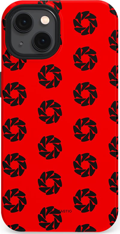Casetastic hoesje geschikt voor Apple iPhone 13 - MagSafe - Dubbellaagse bescherming - Zwarte Sterren op Rood - Fashion Case - Rood Zwart