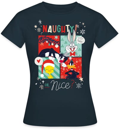 Looney Tunes Stout Of Aardig Kerstmis T-Shirt Dames