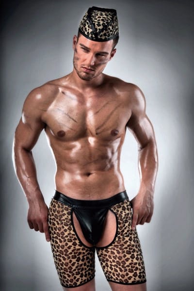 Military Outfit S/M - PASSION 024 - Heren Chap Short - Heren ondergoed