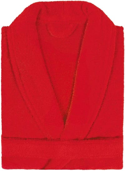 Badjas Badstof met Shawlkraag Uni Alpha Rood Maat S - 1 stuks