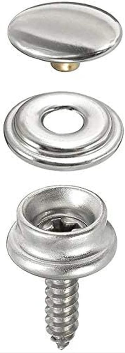 Allecto - Drukknop - Roestvrij staal - 20 stuks - 3-delige schroefset - Schroeflengte 10 mm of 15 mm - Geschikt voor diverse toepassingen - Duurz