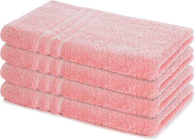 Lavea® Set van 4 Handdoeken 50x100 cm – 100% Katoenen Handdoeken – Zacht en Sterk Absorberend – Ideaal als Badhanddoeken voor Badkamer, Thuis, Hotel en Spa – Pastelroze