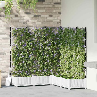 vidaXL - Plantenbak - 5 - st - Wit - 120 - x - 120 - x - 125,5 - cm - PP