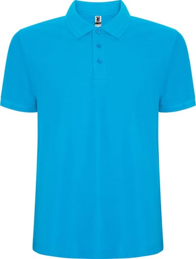Turquoise heren unisex Polo korte mouwen Pegaso merk Roly maat XL