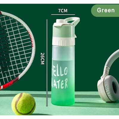 Spray Mist Waterfles Grote Capaciteit Mannelijke en Vrouwelijke Sportvoeding Kwaliteit Studenten Cool Down Draagbare Kantine Spray Cup 601-700ml groen